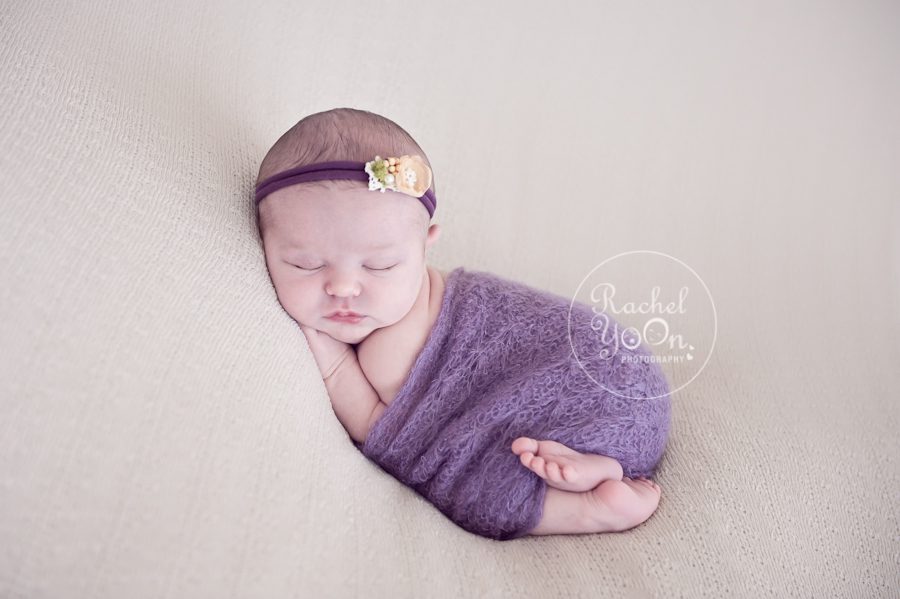 newborn baby girl in a bum up pose - Vancouver Newborn Photography