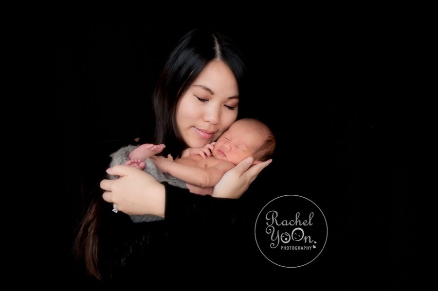 newborn baby boy with mom - Newborn Photography Vancouver