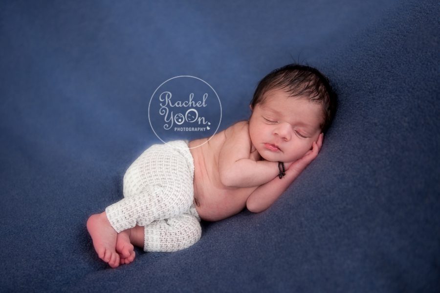 newborn baby boy lying on a blanket - newborn photography vancouver