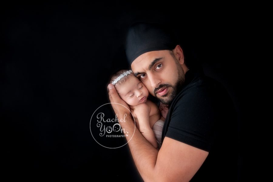 newborn baby girl with dad - newborn photography vancouver