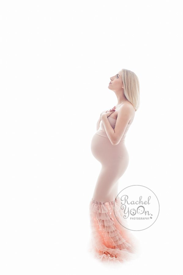 beautiful mom-to-be in our pink mermaid dress - maternity photography vancouver