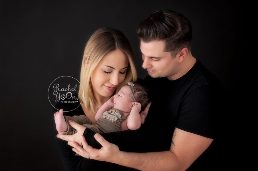newborn baby girl with mom and dad - newborn photography vancouver