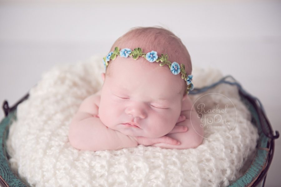 newborn baby girl in a basket - newborn photography vancouver
