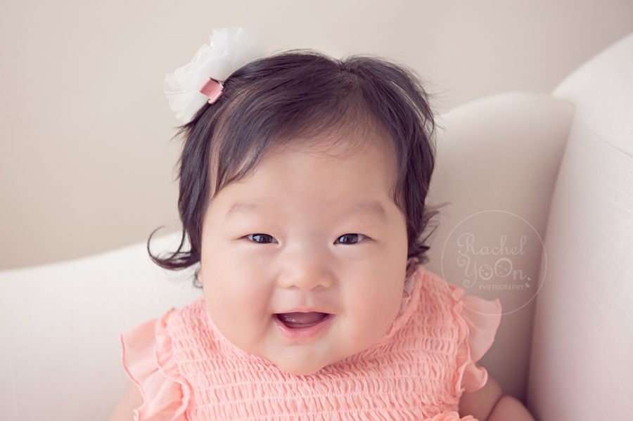 baby girl with a big smile - baby photography vancouver