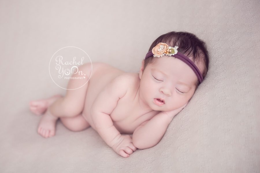 newborn baby girl side pose - newborn photography vancouver