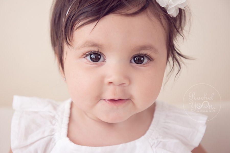 6 months old baby girl close up - baby photography vancouver