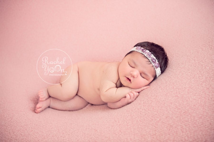 newborn baby girl in a side pose - newborn photography vancouver