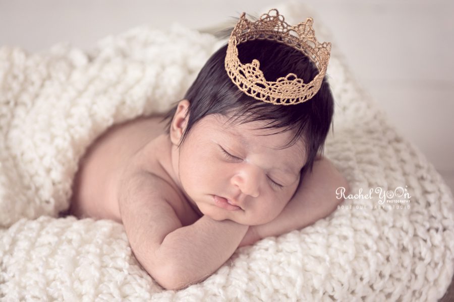 newborn baby girl with a crown - newborn photography vancouver
