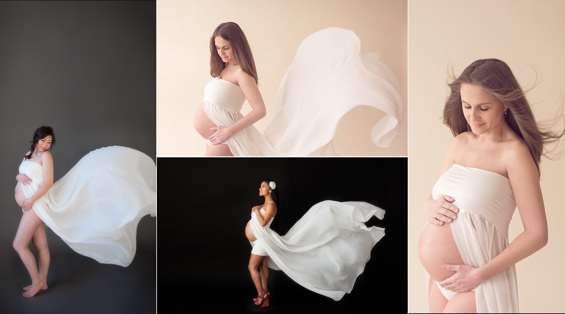 mama gown white - maternity gowns at Rachel Yoon Photography