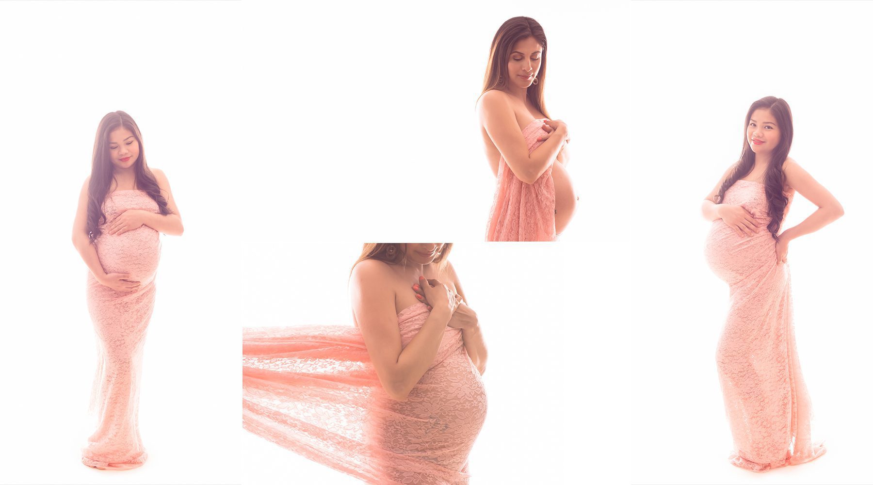 Lacy Wrap Pink - maternity gowns from Rachel Yoon Photography