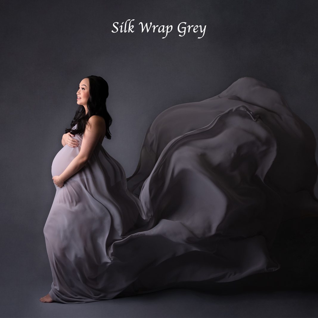 Vancouver Maternity Gown - Silk Wrap Grey