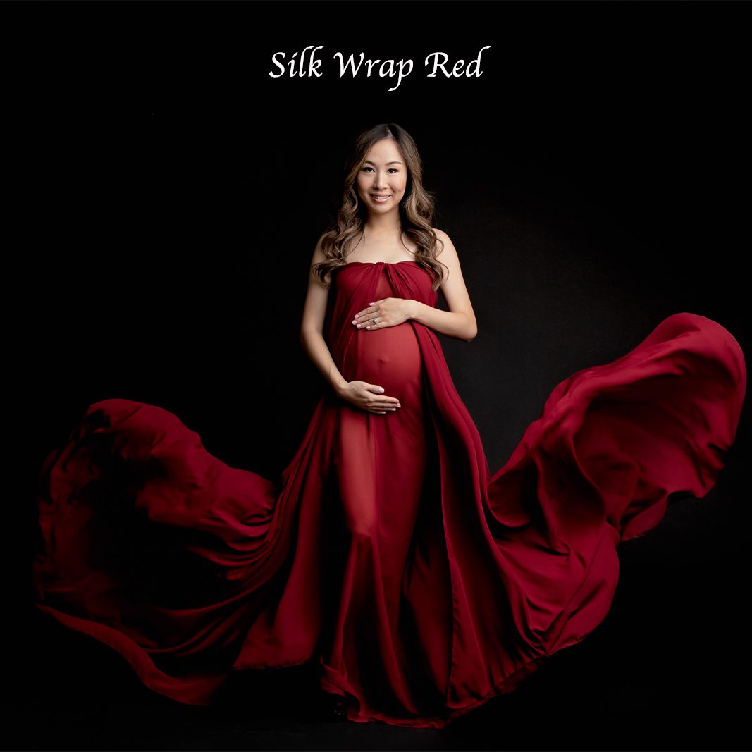 Vancouver Maternity Gown - Silk Wrap Red