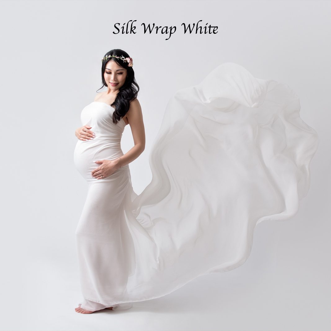 Vancouver Maternity Gown - Silk Wrap White