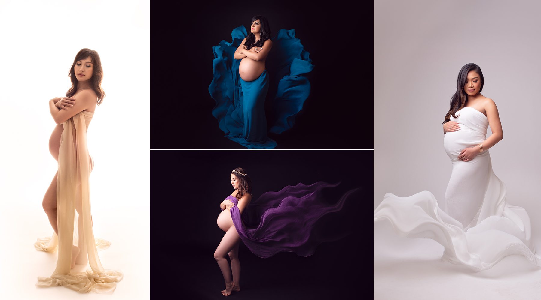 vancouver maternity photography silk wrap gowns