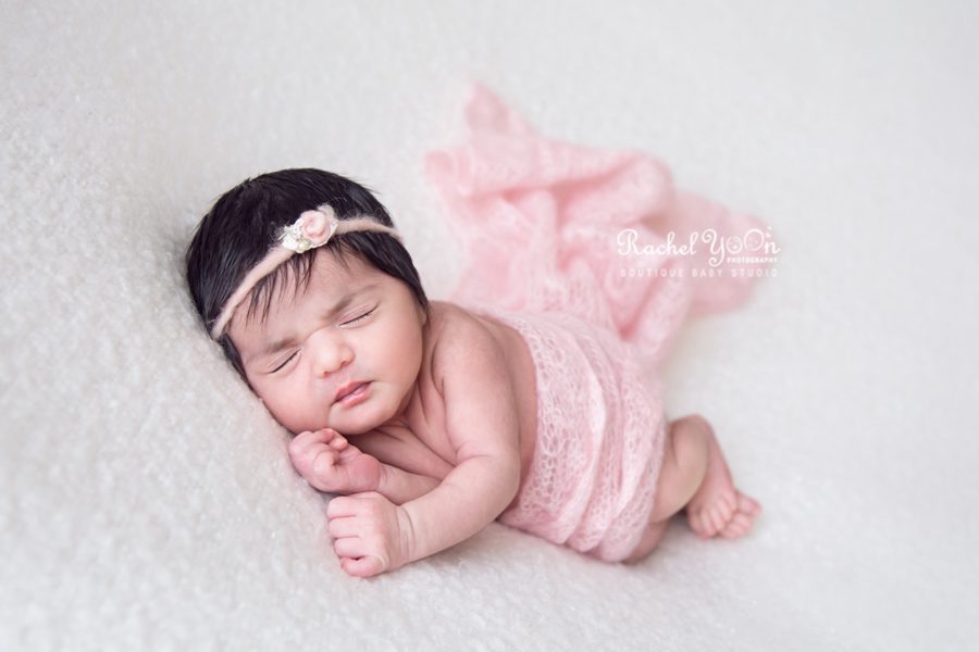 newborn baby girl in side pose - newborn photography vancouver