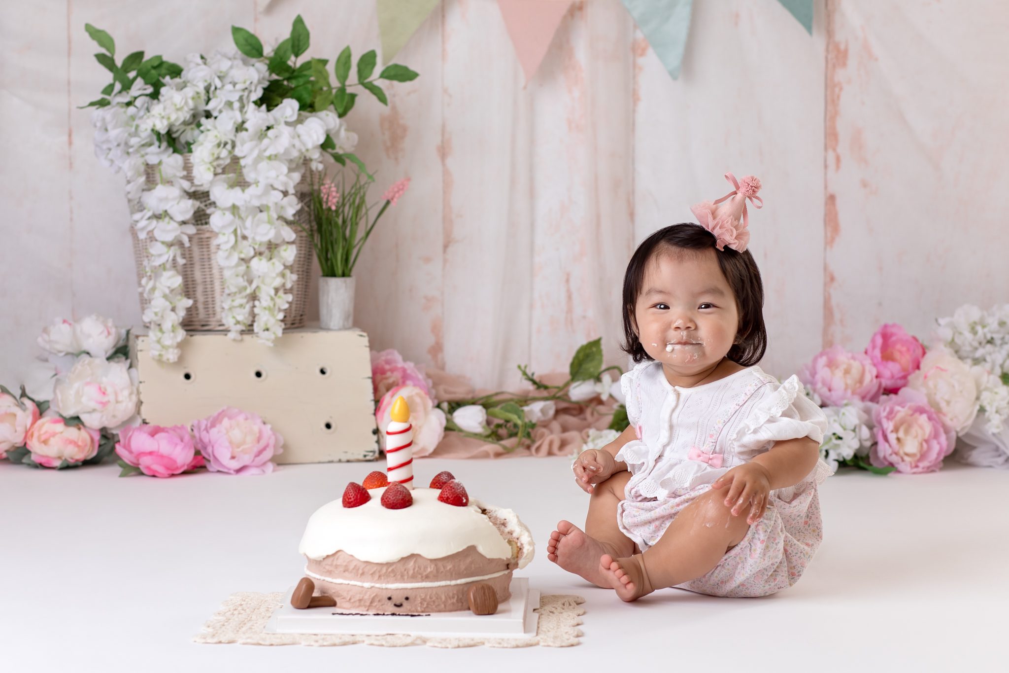 baby girl cake smash