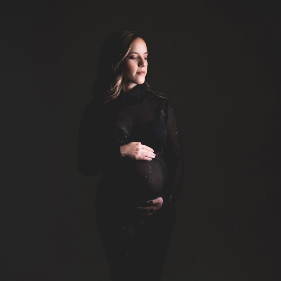 maternity photography north vancouver - black gown