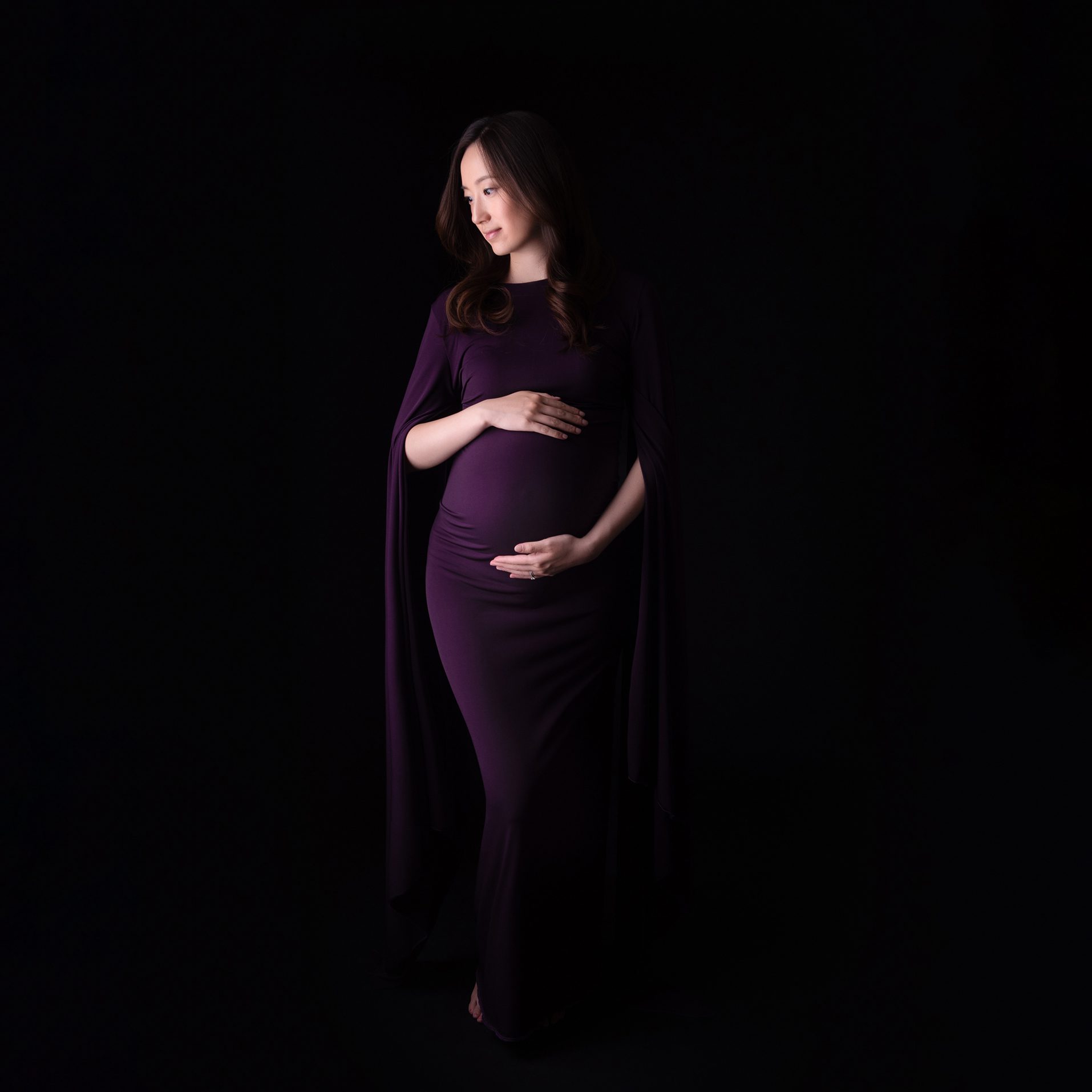 maternity photography vancouver - purple gown