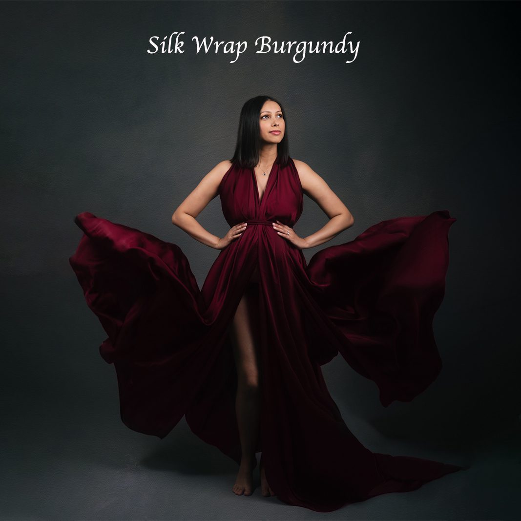 Maternity Gowns North Vancouver – Silk Wrap Burgundy