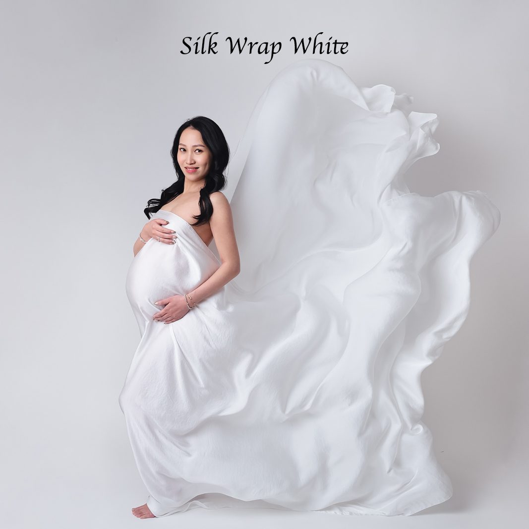 Maternity Gowns North Vancouver – Silk Wrap White