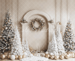 Christmas backdrop with trees
