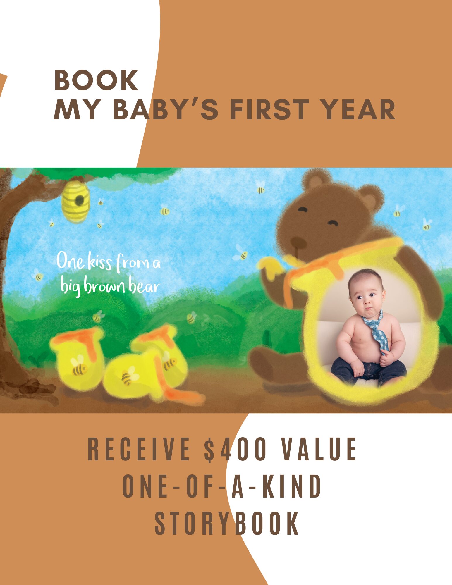 Book my baby's first year and receive $400 value one-of-a-kind storybook